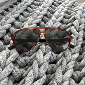 Gucci Brown Aviator Sunglasses with Dark Gray Lenses